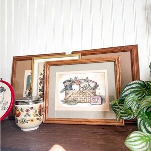 Vintage Beachy Bath Set Framed Print
